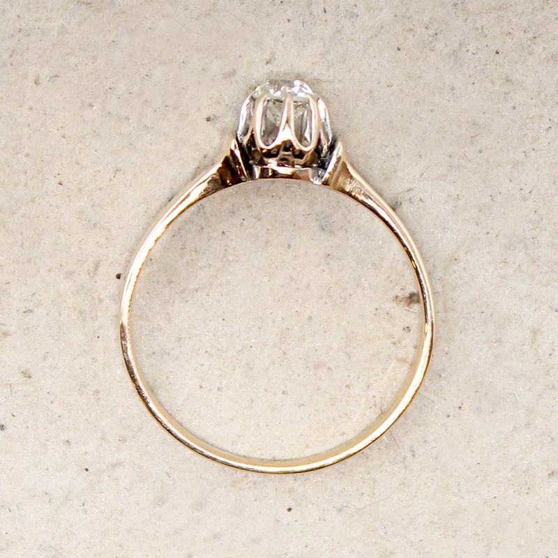 Edwardian Old Mine Diamond in 18k Engagement Ring