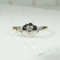 Platinum and Gold Target Engagement Ring