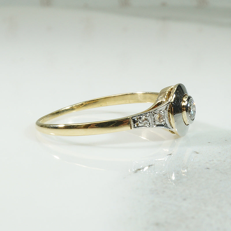 Platinum and Gold Target Engagement Ring