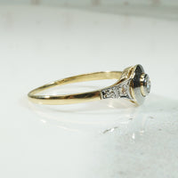 Platinum and Gold Target Engagement Ring