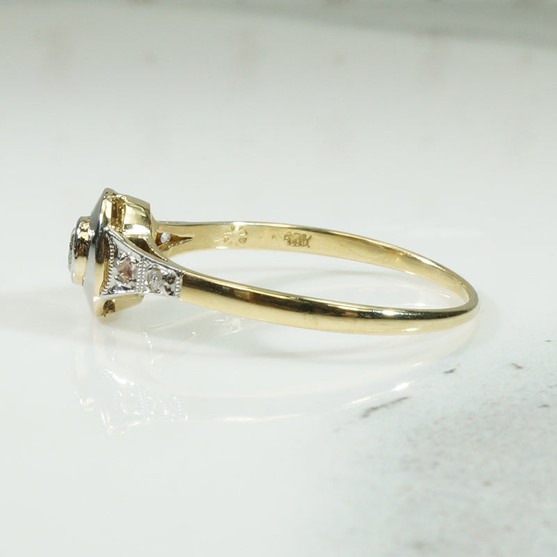 Platinum and Gold Target Engagement Ring