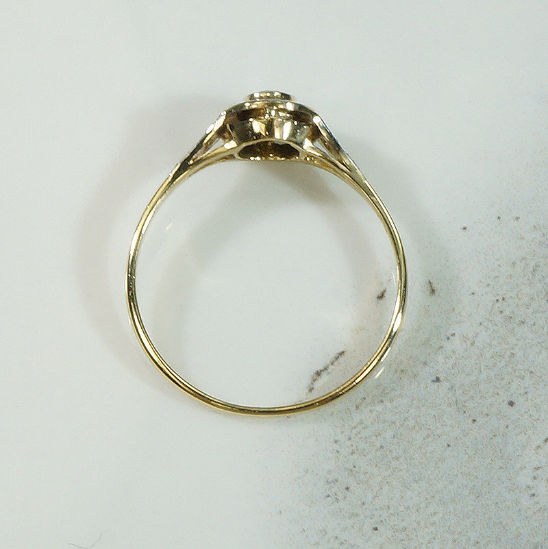 Platinum and Gold Target Engagement Ring