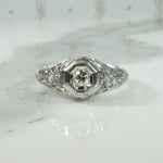 Art Deco White Gold Filigree Diamond Ring