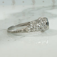 Art Deco White Gold Filigree Diamond Ring