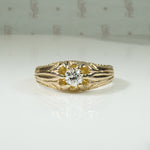 Art Nouveau Gold Diamond Belcher Ring