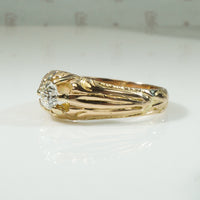 Art Nouveau Gold Diamond Belcher Ring