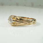 Art Nouveau Gold Diamond Belcher Ring
