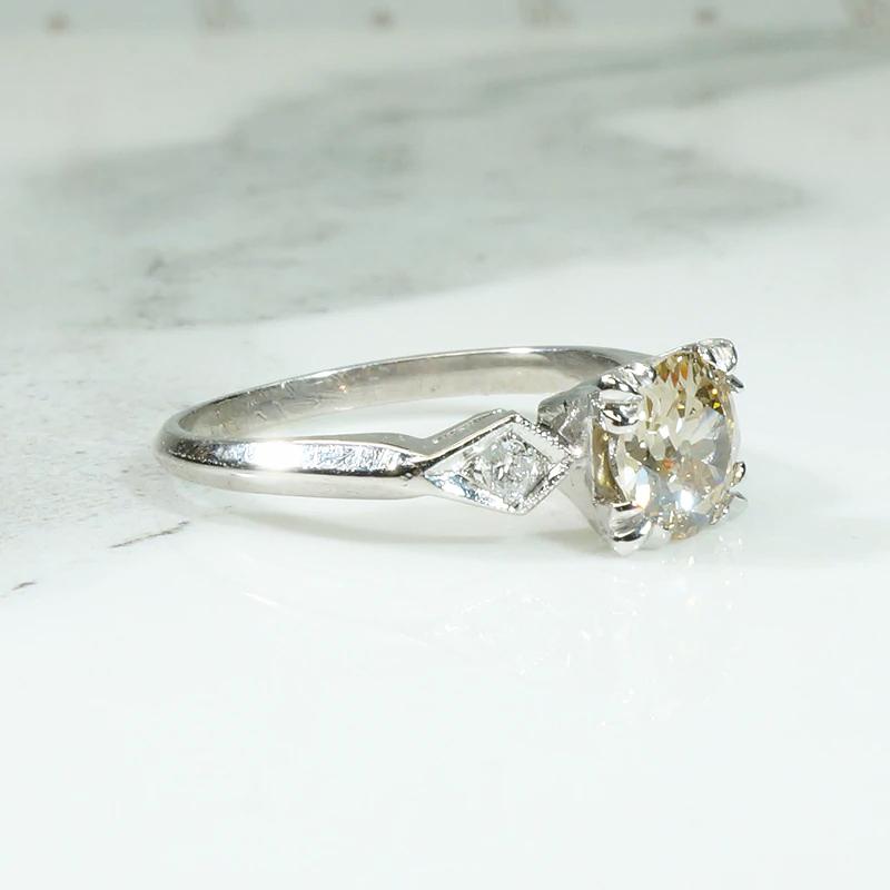 Classic Engagement Ring with Dazzling Light Brown Diamond