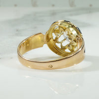 French 18k Enamel 19thc Diamond Ring