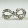 Little Platinum Diamond Bow Brooch