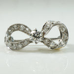 Little Platinum Diamond Bow Brooch