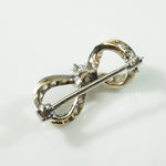 Little Platinum Diamond Bow Brooch