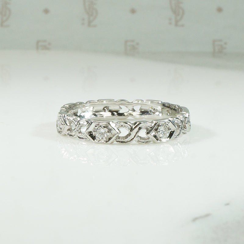 Diamond Platinum Infinity Eternity Band