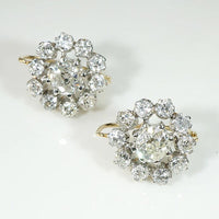 Dazzling Italian Diamond Cluster Earrings