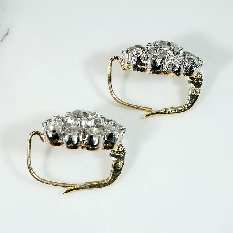 Dazzling Italian Diamond Cluster Earrings