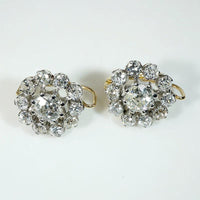 Dazzling Italian Diamond Cluster Earrings