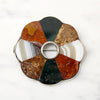 Pretty Flower Pebble Brooch with Agate Petals