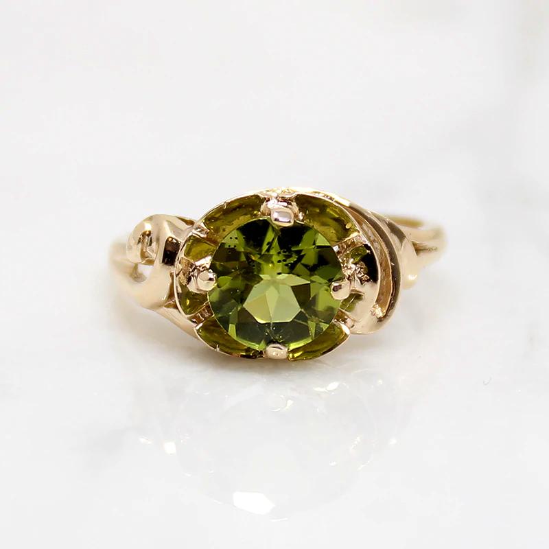 Lush Peridot in Shapely Gold Ring