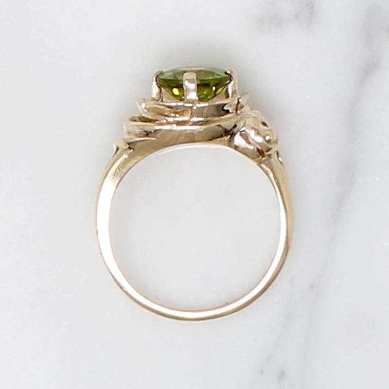 Lush Peridot in Shapely Gold Ring