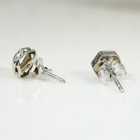 Art Deco Engraved Hexagon Diamond Studs