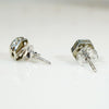 Art Deco Engraved Hexagon Diamond Studs
