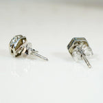 Art Deco Engraved Hexagon Diamond Studs