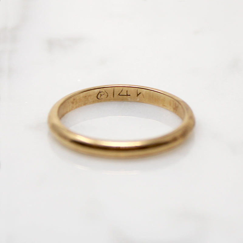 Deeply Curved Old Gold Wedding Band