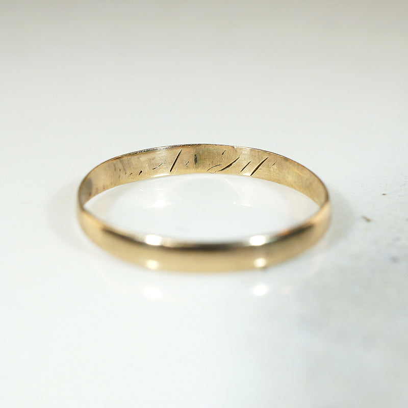 Romantic Georgian 12k Gold Wedding Band