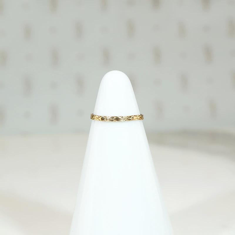 Rosy Gold Deco Engraved Tiny Ring