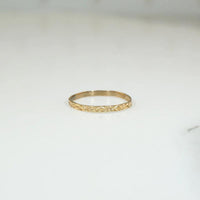 Rosy Gold Deco Engraved Tiny Ring