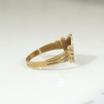 Miniature Gold Engraved Initial Signet Ring