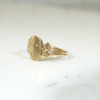 Miniature Gold Engraved Initial Signet Ring