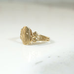 Miniature Gold Engraved Initial Signet Ring