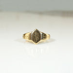 Engraved Arts & Crafts Tiny Signet Ring