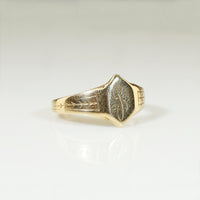 Engraved Arts & Crafts Tiny Signet Ring