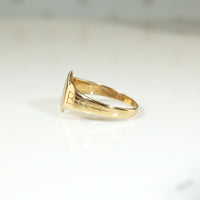 Engraved Arts & Crafts Tiny Signet Ring