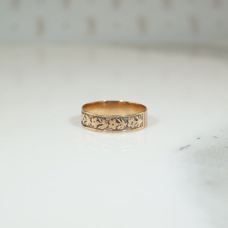 Miniature Cigar Band Engraved with Flowers
