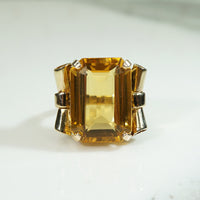 Retro Citrine Cocktail Ring