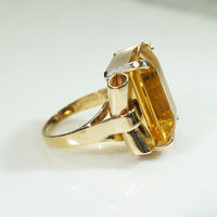 Retro Citrine Cocktail Ring