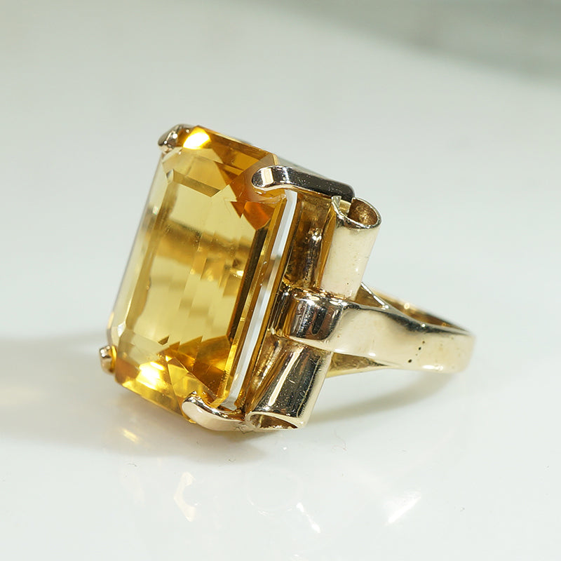 Retro Citrine Cocktail Ring