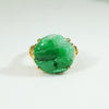 Brilliant Green Carved Jade Fish Ring