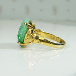 Brilliant Green Carved Jade Fish Ring