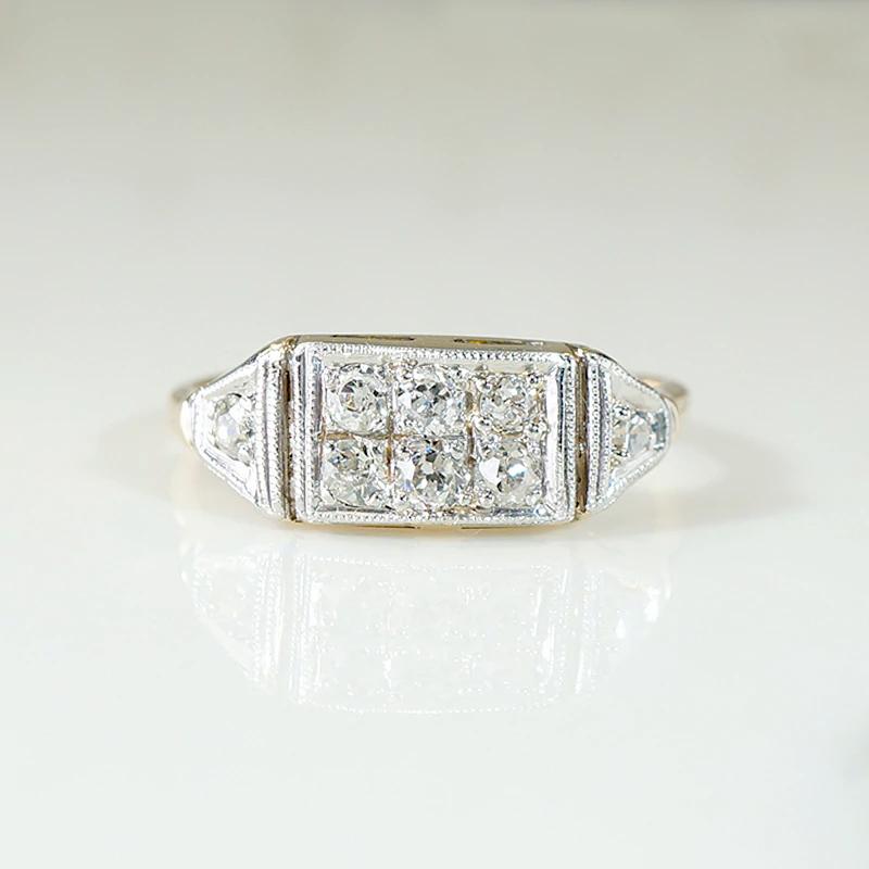 Trim Edwardian Diamond Band in Platinum & Gold
