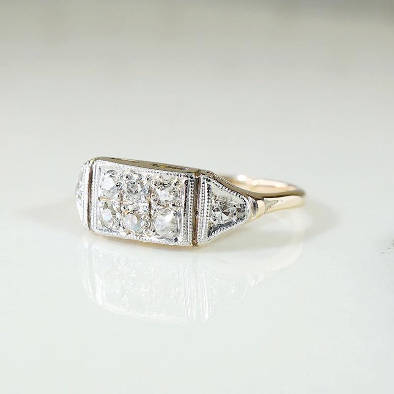Trim Edwardian Diamond Band in Platinum & Gold