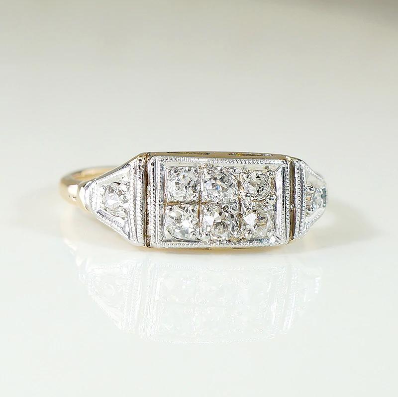 Trim Edwardian Diamond Band in Platinum & Gold