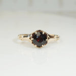 Sweet Victorian Garnet Solitaire in Rosy Gold