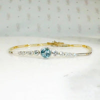 Ethereal Edwardian Aquamarine & Diamond Bracelet