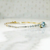 Ethereal Edwardian Aquamarine & Diamond Bracelet
