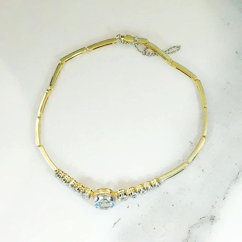 Ethereal Edwardian Aquamarine & Diamond Bracelet