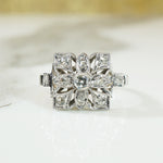 Edwardian Diamond and Platinum Ring